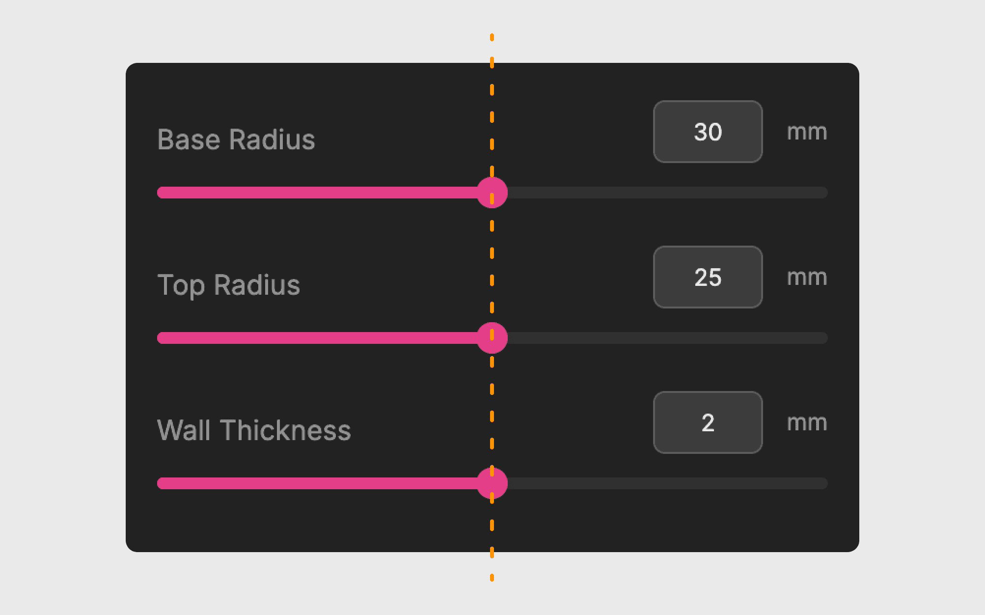 Slider scale and relative value prototype.